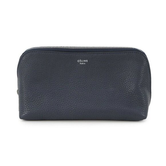 CELINE Cosmetic pouch Leather Navy - Picture 2 of 15